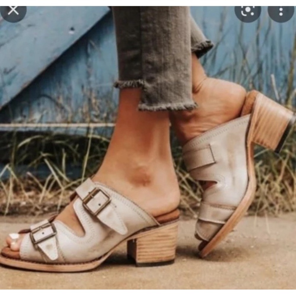 Freebird By Steven Caprice Sandal Size 8 Slip On Distressed Excellent Worn Once